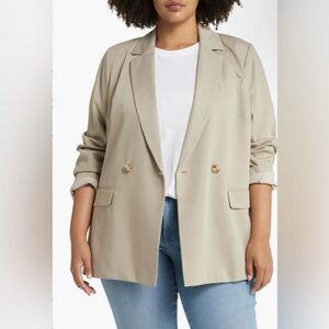 Madewell Tan Blazer Relaxed Fit Suit Jacket